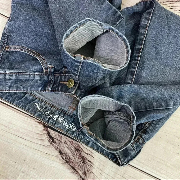 Express Jeans Blue Crop Jean Leggings Size 0 - Picture 7 of 15